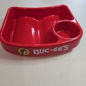 BUC-EES Bucees Children's Kids Lap Snack Food Tray & Cup Holder Car Tray‎ Red